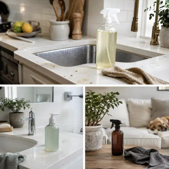 Best Natural Cleaning Products for Kitchens, Bathrooms, and Living Rooms