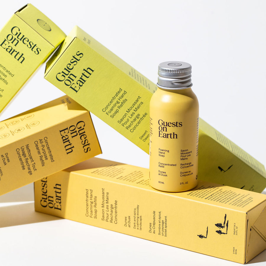 Foaming hand soap vials and boxes