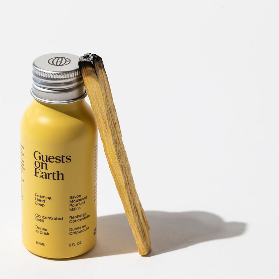 Foaming hand soap orange vial with sandalwood